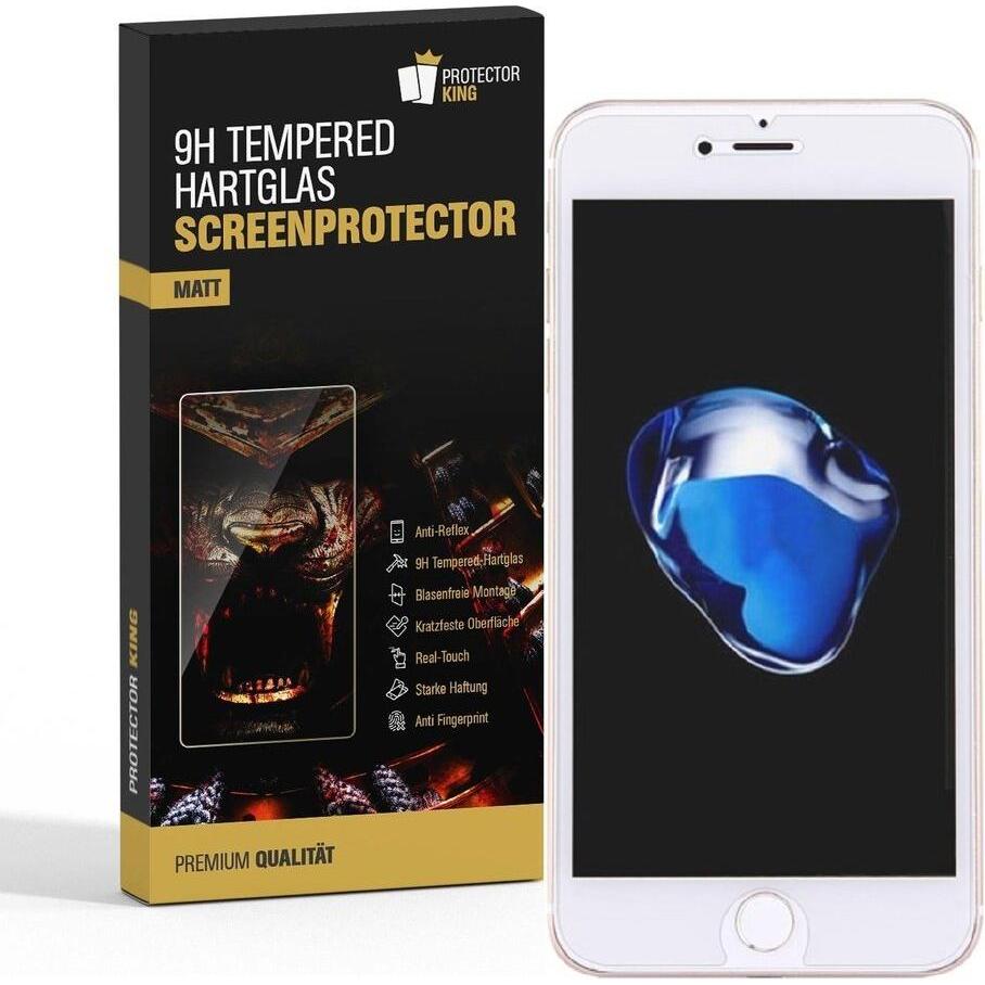 Protectorking 2x Echtes Tempered 9H Panzerhartglas Matt Entspiegelt (2 Stück, Apple iPhone 7 Plus), Smartphone Schutzfol...