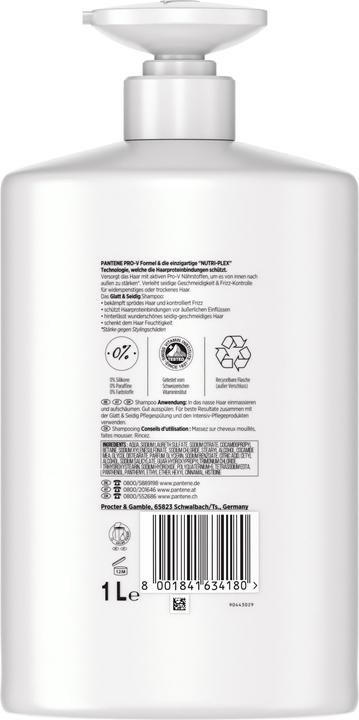 Produktbild Pantene Pro-V Glatt & Seidig (1000 ml, Flüssiges Shampoo)