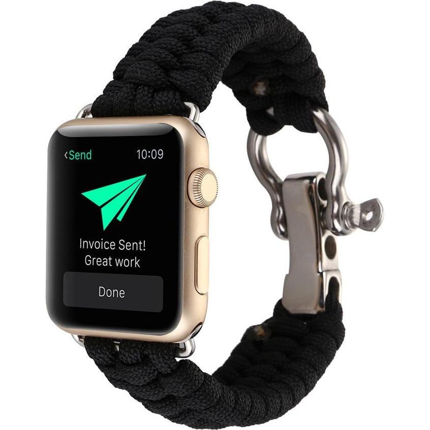 Strap-it Armband (Nylon, Apple Watch), Uhrenarmband, Schwarz