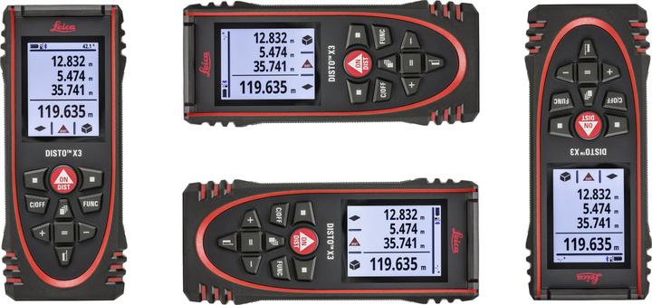 Actual product image Leica Geosystems DISTO X3, Laser distance meter, ft, in, m, Black, Digital, IP65, Android, iOS (150 m, 635 nm)