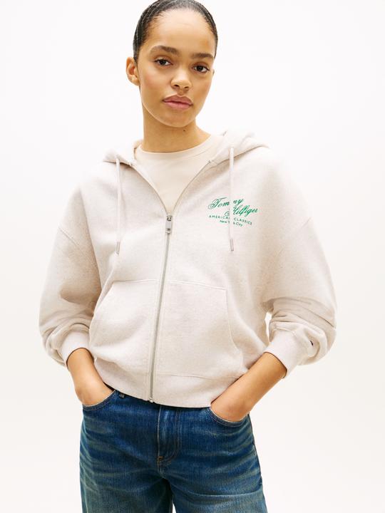 Actual product image Tommy Hilfiger Modern Script Zip Terry Hoodie (L)