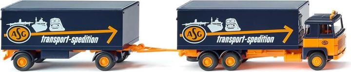 Produktbild Wiking H0 Scania 111 Kofferhängerzug "ASG"