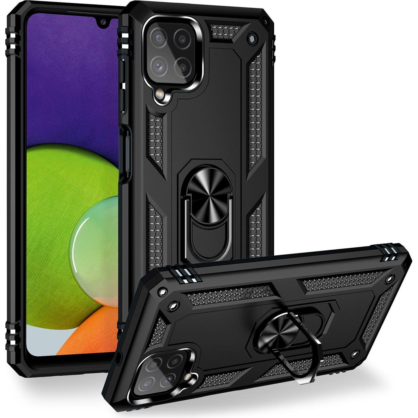 Nalia Ring Handyhülle (Samsung Galaxy A22), Smartphone Hülle, Schwarz
