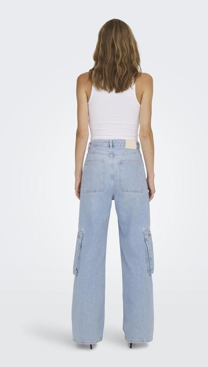 Actual product image Only ONLHOPE EX HW WIDE CARGO DNM CRO Loose Fit Jeans (W30/L32)