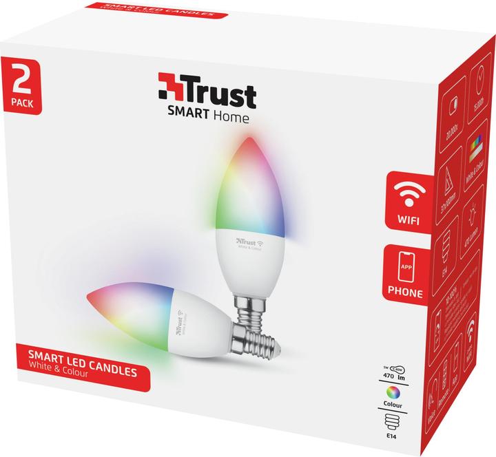 Produktbild Trust 71293 smart lighting Smart bulb White Wi-Fi (E14, 470 lm, 2x)