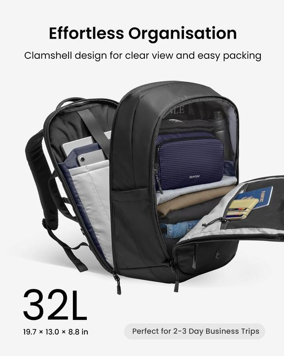 Produktbild tomtoc UrbanEX-T77 Laptop Backpack, 32L, black (32 l)