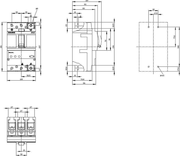 Produktbild Siemens Leistungsschalter 3VA2010-5HL36-0AA0 3VA2 40-100A 55kA