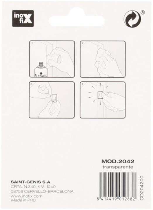 Actual product image Inofix Adhesive hooks for curtain poles, transparent 4 pieces