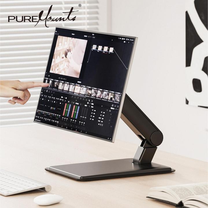 Image du produit PureMounts Tischhalterung PM-OFFICE-ST-20 bis 8 kg – Schwarz (Tables, 32", 8 kg)