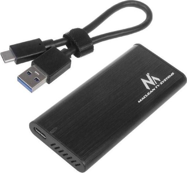 Image du produit Maclean MCE443 Adaptateur de boîtier NVMe SATA SSD M.2 Aluminium NVMe (PCIe), NGFF (SATA) Supporte USB 3.1 (M.2 2230, M.2 2240, M.2 2260)