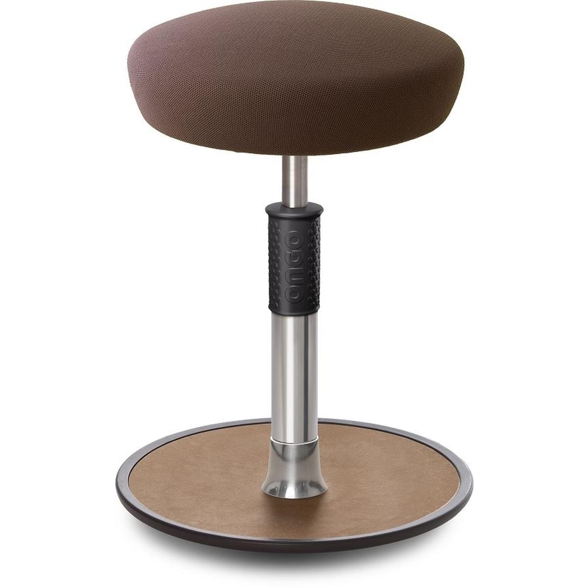 Ongo, Bürostuhl, Sitz- Stehhocker Free Regular Hutsitz Gestrick Braun chrom /Natur