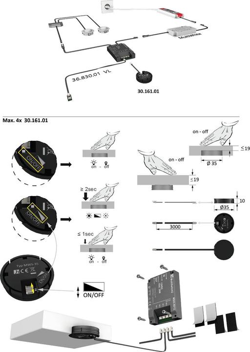 Actual product image Halemeier MultiSwitch Magic switch 35 mm