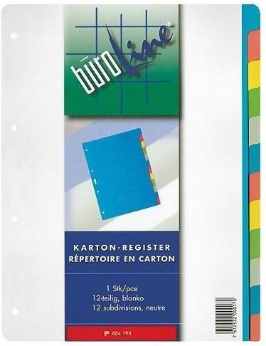 Actual product image BüroLine Blank register A4 - cardboard multicoloured