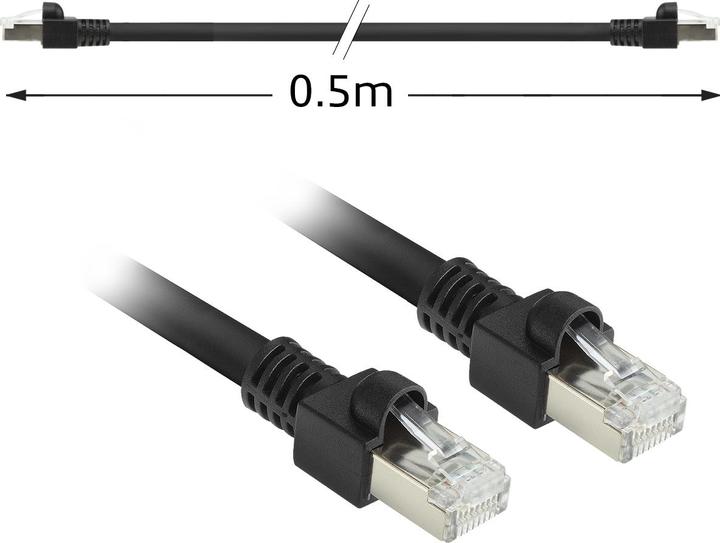 Produktbild ACT Black 0.5 meters S/FTPCat.7 Rohkabel PUR flex patch cable snagless with RJ45 connectors (CAT6A compl (S/FTP, CAT7, 0.50 m)