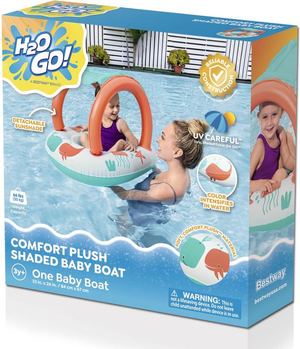 Actual product image Bestway Comfort Plush Shaded Inflatable Baby Boat Float