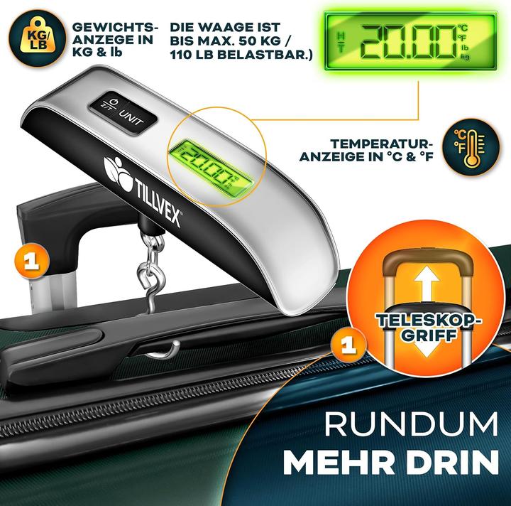 Actual product image Tillvex 4-teiliges Reisekoffer-Set mit Kofferzubehör