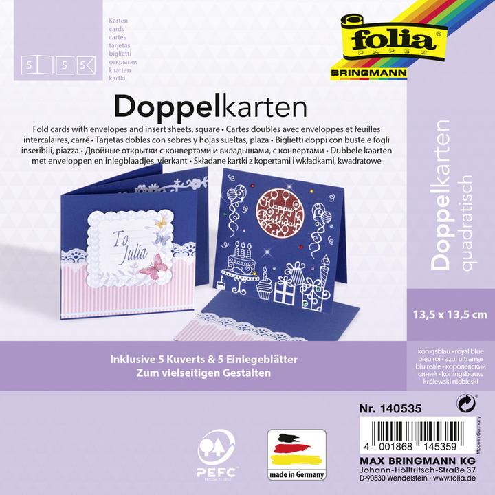 Actual product image Folia Double cards square 220 g/m2 (220 g/m², 5 x)