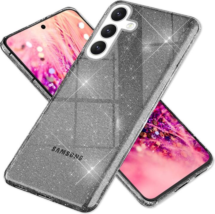 Actual product image Nalia Clear glitter silicone cover (Samsung Galaxy S24+)