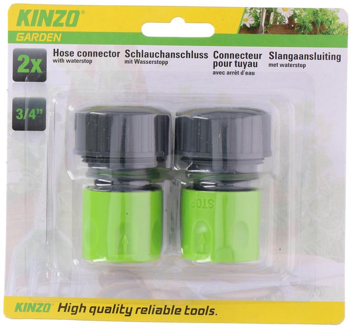 Actual product image Kinzo Hosecnnctr 2pc 3/4" D4,2x6,2cm (Hose connector, Water stop)