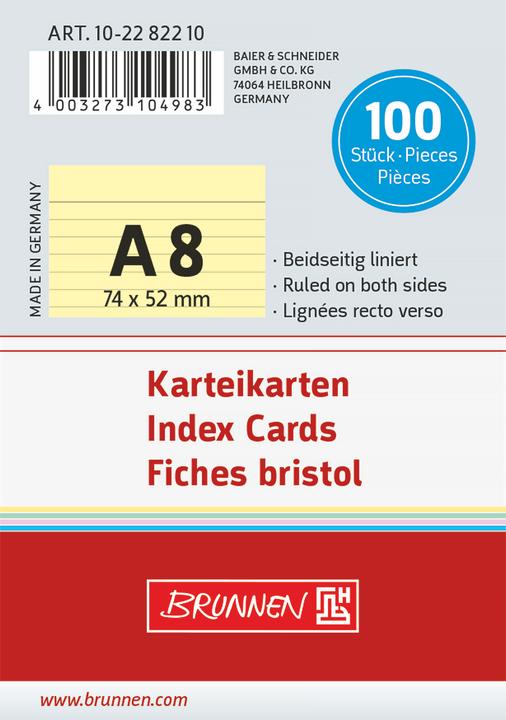 Produktbild Brunnen KARTEIKAR. LIN /Pà100 (A8, 100x, 180 g/m²)
