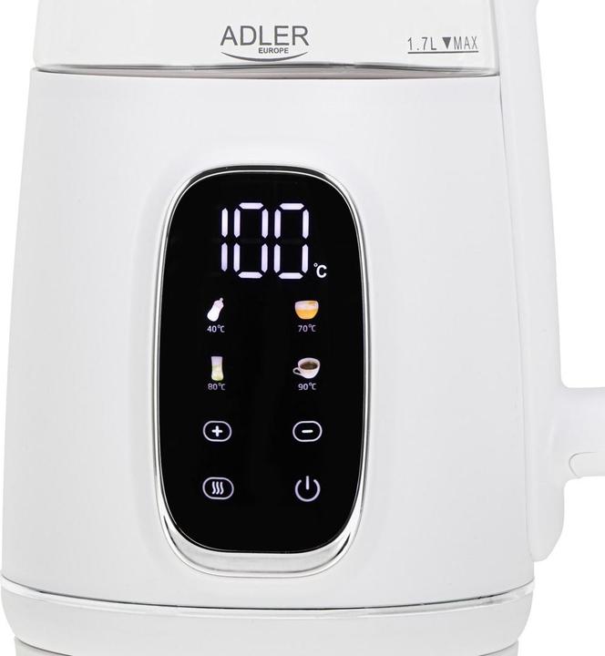 Produktbild Adler AD 1305 elektrischer Wasserkocher weiss/silbern (1.70 l)