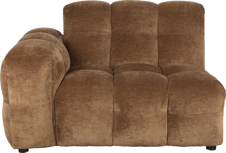 Dutchbone Sofa Element Hackman With Arm Left Velours Cognac (Modular sofa)