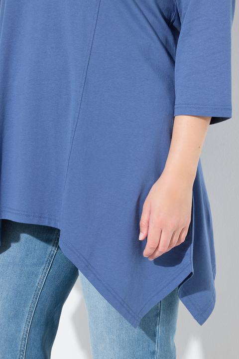 Produktbild Ulla Popken Shirt, Zipfelsaum, V-Ausschnitt, 3/4-Arm (60)