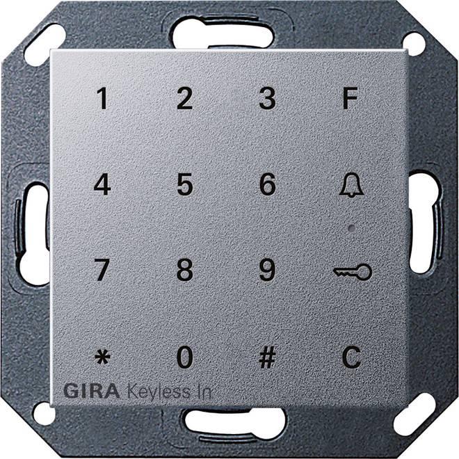 Actual product image Gira Keyless In keypad System 55 F aluminium (Electronic numerical code)