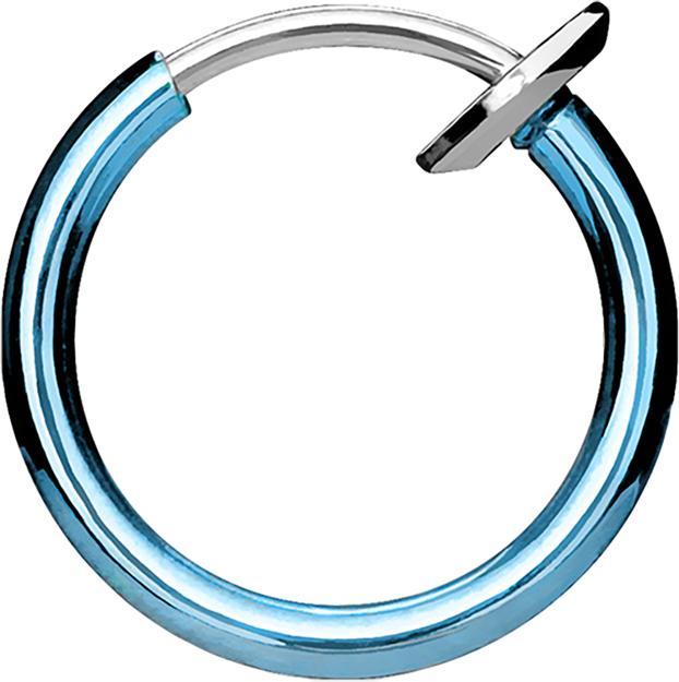 Image du produit Star Piercing Faux anneau nasal bleu clair avec revêtement en titane (Acier chirurgical 316L, sans laiton)