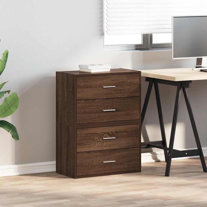 Image du produit VidaXL Armoires avec 2 tiroirs 2 pcs. Aspect chêne brun 60x31x40 cm (60 x 31 x 40 cm)