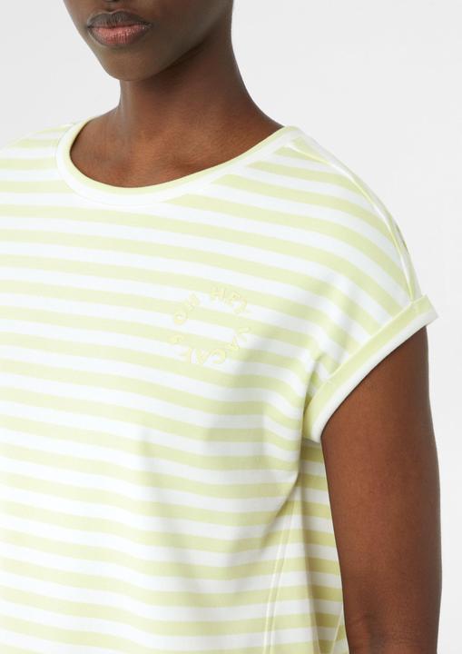 Actual product image Comma T-Shirt Gestreiftes T-Shirt mit verlegter Seitennaht und Printdetail (38)