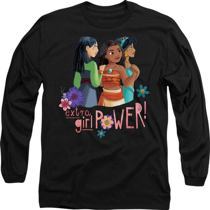 Actual product image Disney Princess Unisex Adult Extra Girl Power! Mulan Moana Jasmine T-Shirt (XL)