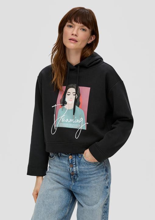 Produktbild s.Oliver Sweatshirt Verkürzter Hoodie mit Frontprint (36)