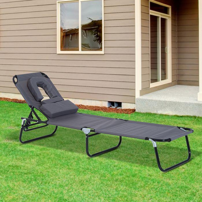 Produktbild Outsunny Gartenliege mit Gesichtsöffnung (190 cm)