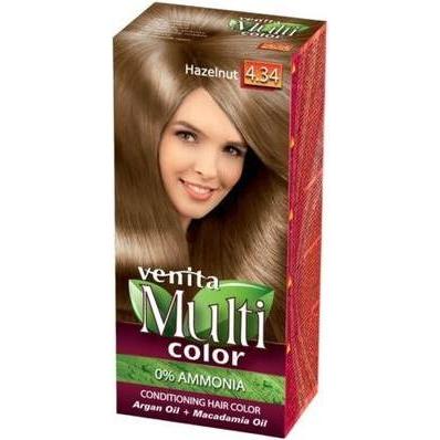 Venita , Tinta Per Capelli, Tintura Per Capelli Multicolore 4.34 Nocciola 100Ml (4,34 Nocciola)