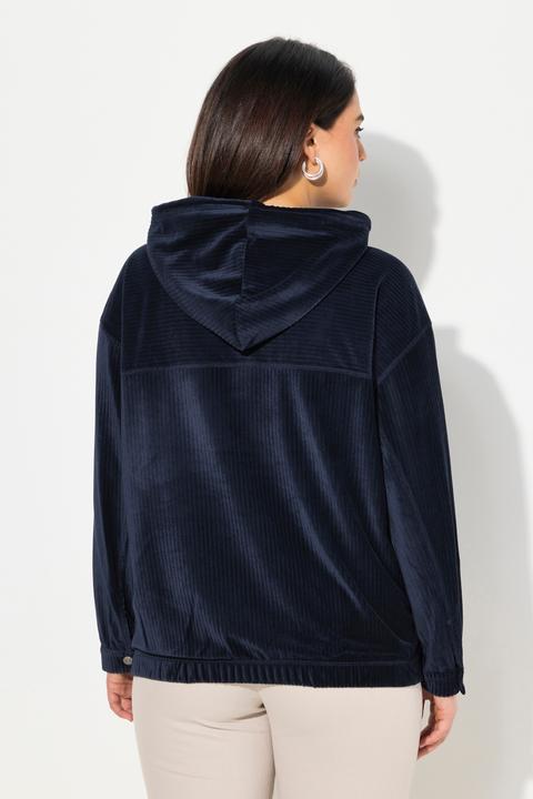 Produktbild Ulla Popken Cord-Hoodie, Oversized, Kapuze, Langarm, Gummisaum (56)
