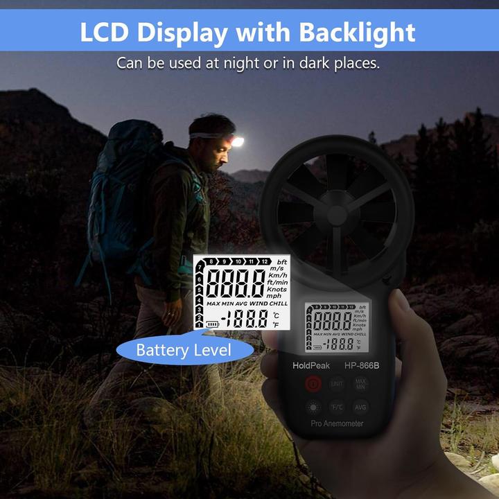 Actual product image Holdpeak Digitales Anemometer Windmessgerät