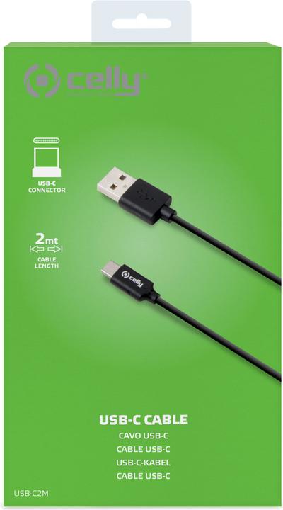 Produktbild Celly USB-C to USB 2m black 3.0 (2 m, USB 2.0)