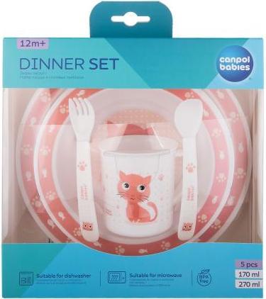 Actual product image Canpol BABIES plastic dishes and tools set CUTE ANIMALS, 4/401 pin
