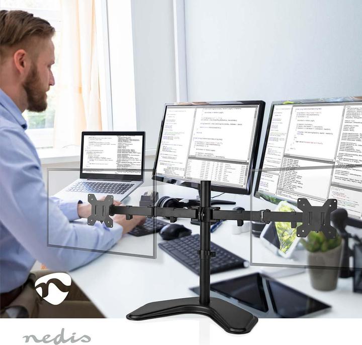 Produktbild Nedis Schreibtisch Monitorhalterung | 2 Bildschirm(e) | 15 - 32 " | 75x75 / 100x100 | Vollbeweglich (32")