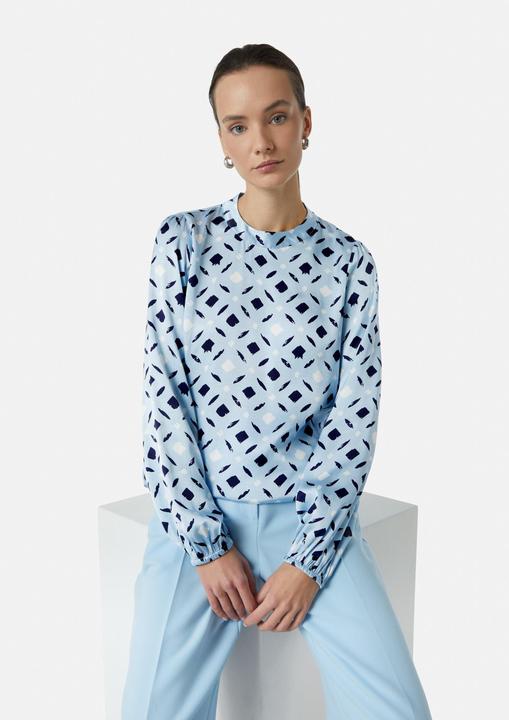 Produktbild Comma Bluse Gemusterte Satinbluse mit Raffungen am Arm (34)