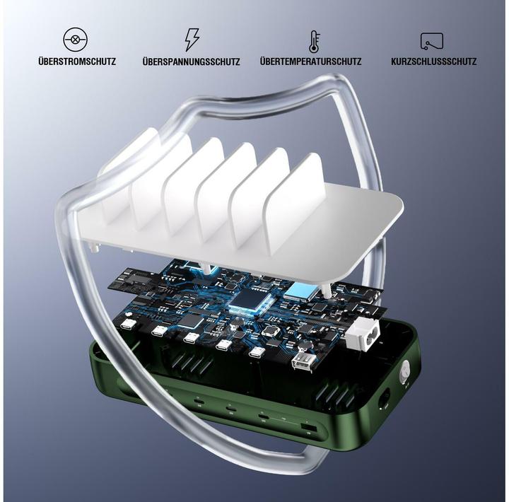 Image du produit 4smarts Ladestation Team 100W 5C/1A inkl. 6 Kabel Grün (100 W)