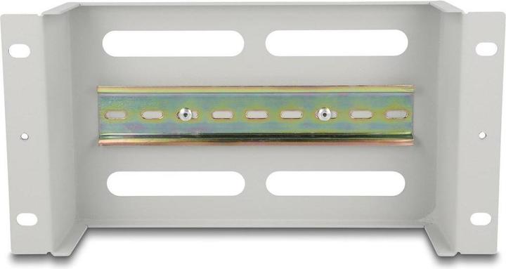 Produktbild Delock 10" Schutzschalterleiste mit Abdeckung und Hutschiene 3 HE Metall grau