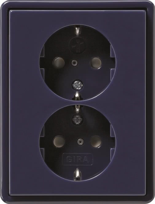 Produktbild Gira Doppel-SCHUKO-Steckdose 078346 S-Color blau erh. Ber.-sch.