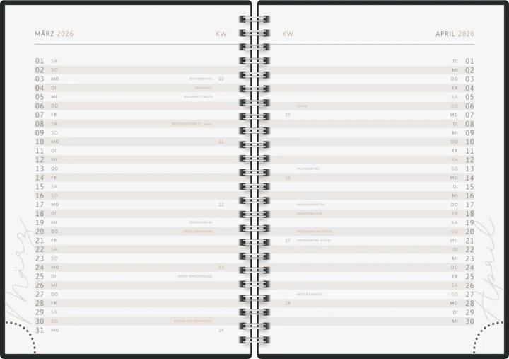 Actual product image Ridoide rido idé Wochenagenda Design Line Wire, One Line Grafisch, 2026 (148 x 210 mm, 1 week / 2 pages)