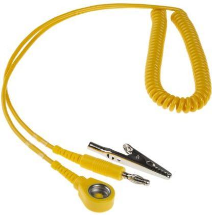 Produktbild RS PRO Erdungskabel, 10-mm-Buchsenleiste Druckknopf - Bananenstecker/Krokodilklemme Gemäss EN 61340- (Statikschutz)