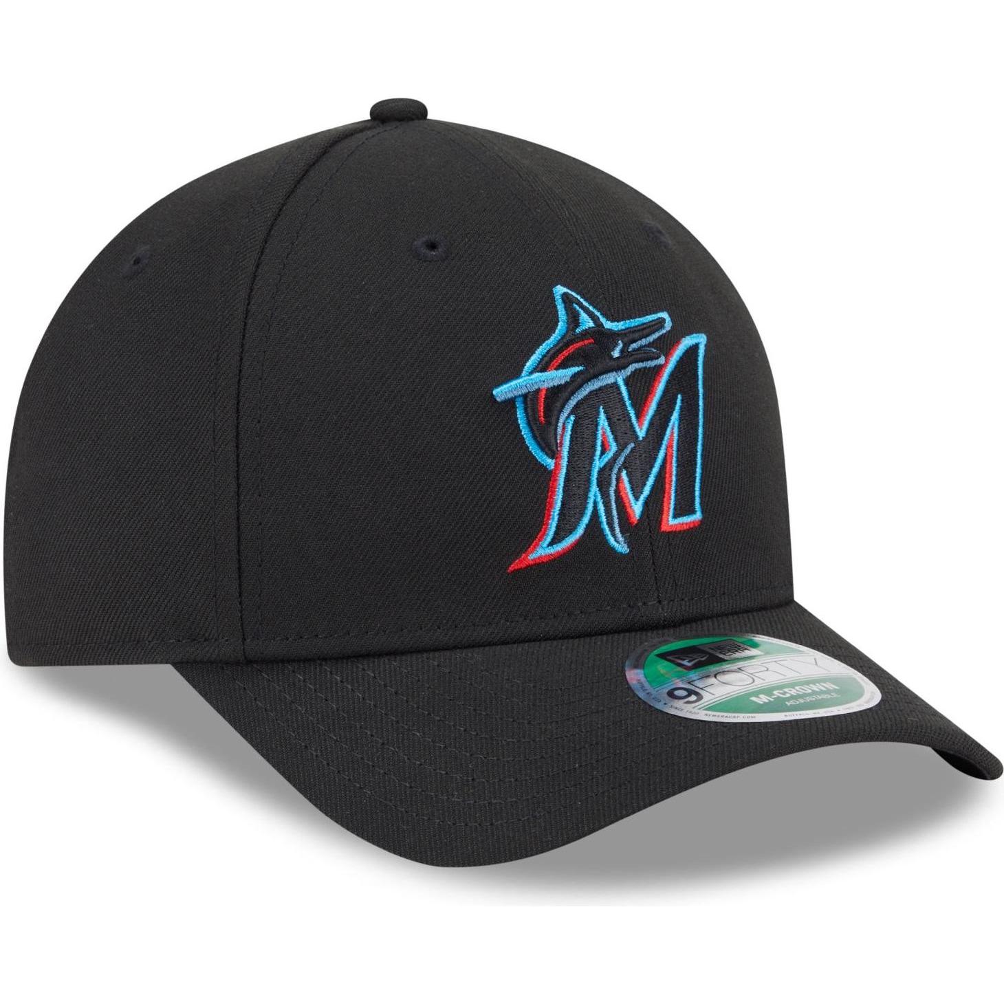 New Era, Herren, Cap, 9Forty M-Crow Cap - Authentic Miami Marlins, Schwarz