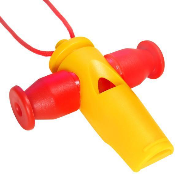 keepdrum Samba whistle yellow-red 3-tone (German)