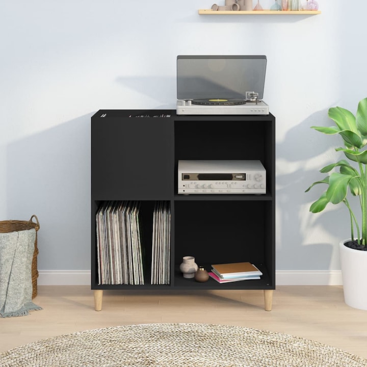 Produktbild VidaXL Plattenschrank Schwarz 84,5x38x89 cm Holzwerkstoff