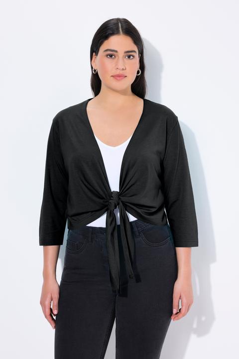 Produktbild Ulla Popken Bolero, kurze Jacke, Jersey, 3/4-Arm, Saumknoten (46, 48)